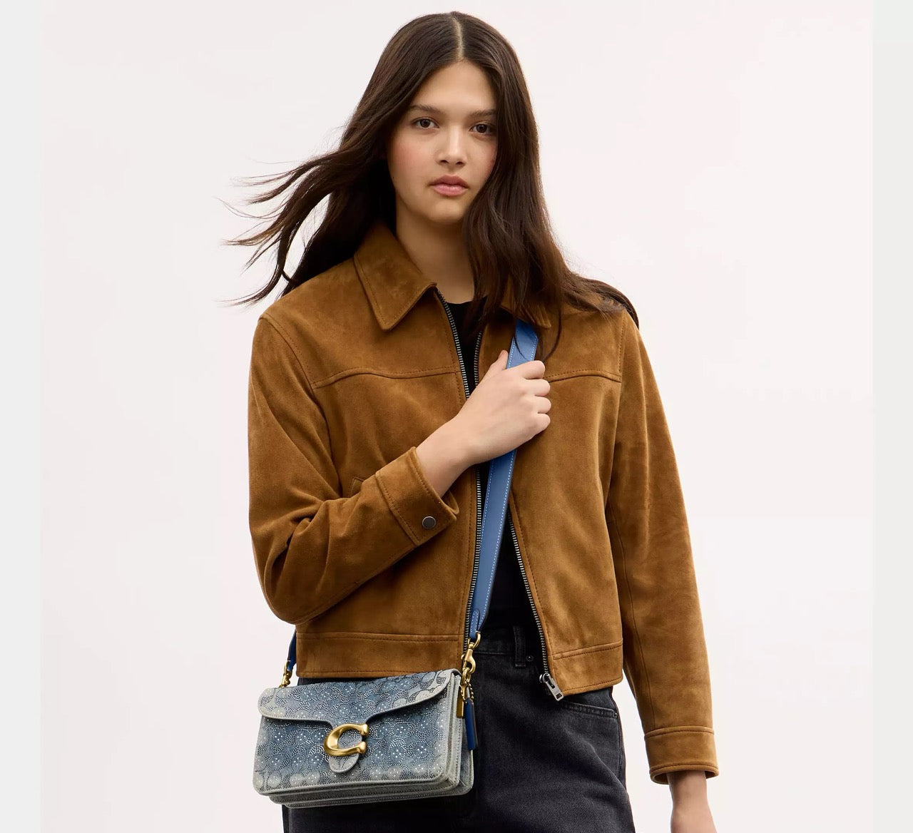 [INCOMING ETA 30 DAYS] Coach Tabby Shoulder Bag 26 In Regenerative Cotton Denim With Crystal Signature in Denim (CEN85)