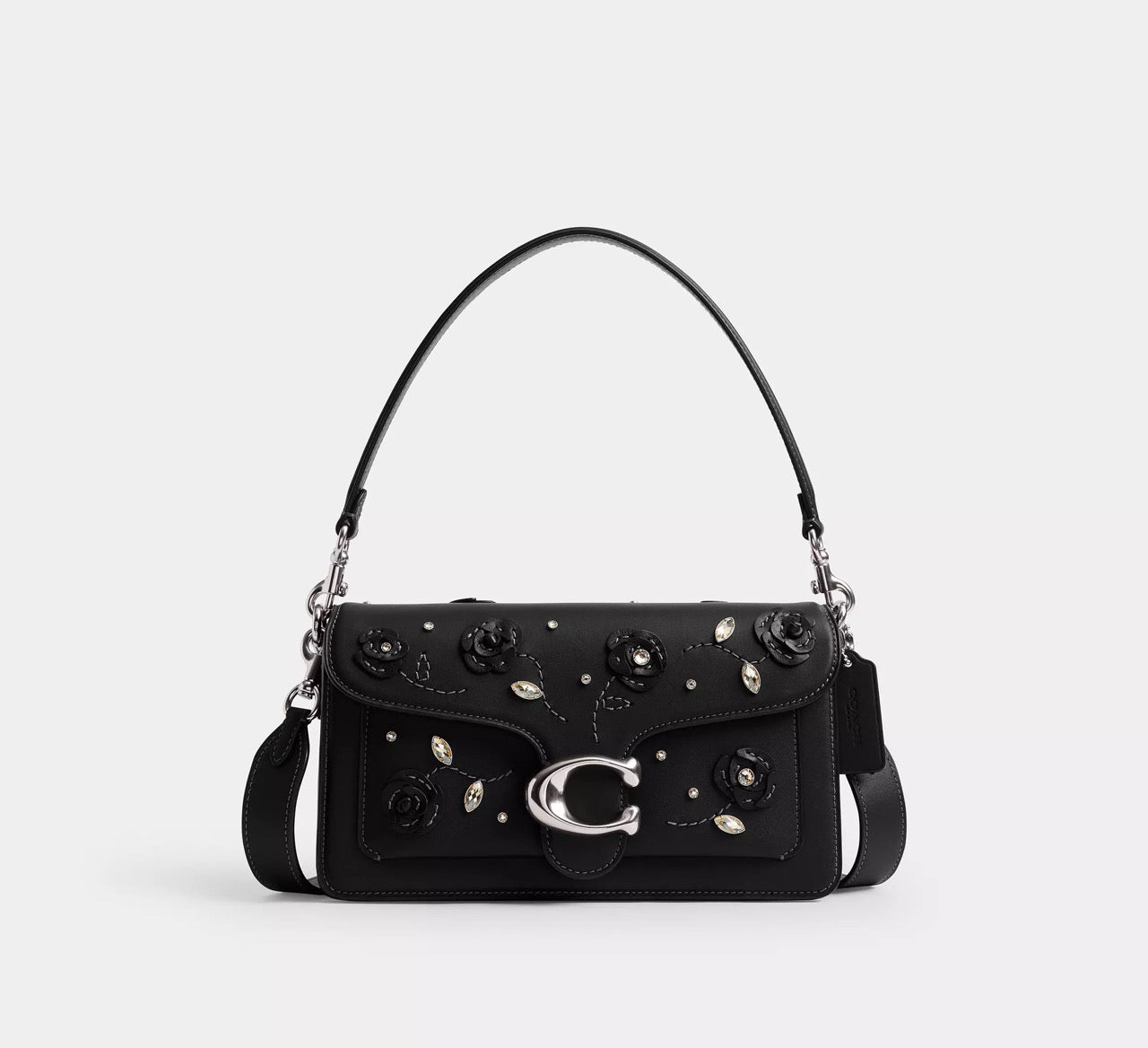 [WEB EXCLUSIVE][READY STOCK MY] COACH Tabby Shoulder Bag 26 With Crystal Embellishment in Black (CCC05)