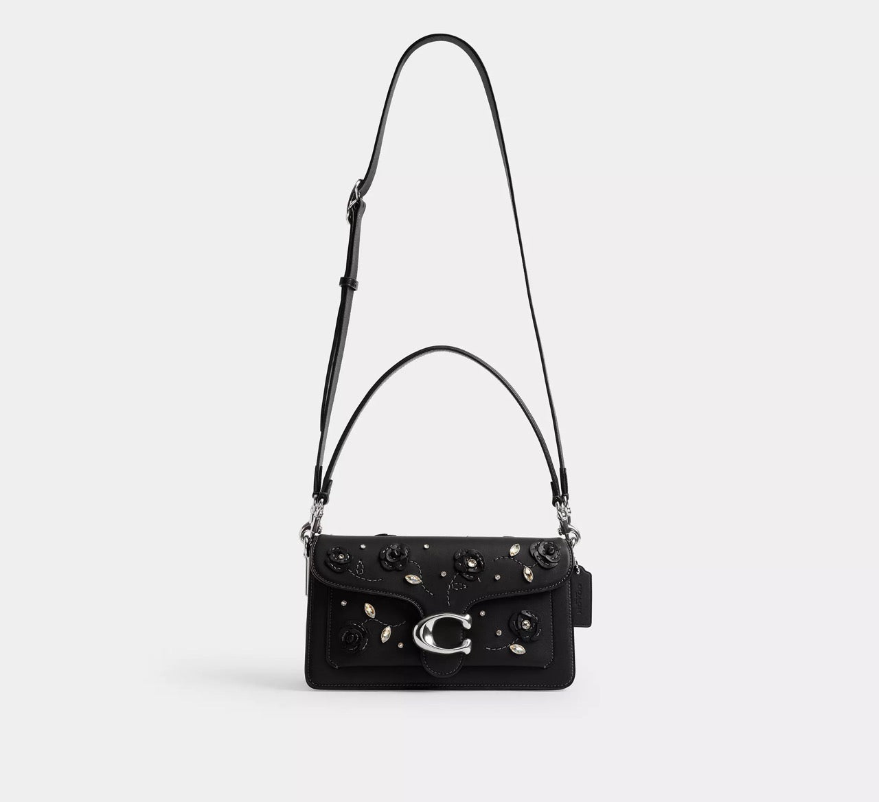 [WEB EXCLUSIVE][READY STOCK MY] COACH Tabby Shoulder Bag 26 With Crystal Embellishment in Black (CCC05)