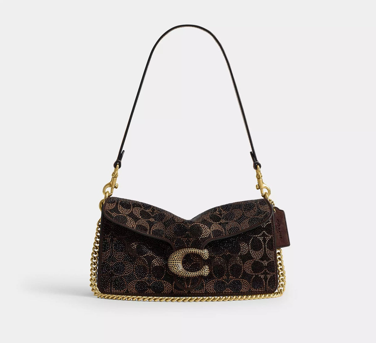 [WEB EXCLUSIVE][INCOMING ETA 30 DAYS] Coach Tabby Shoulder Bag 26 With Crystal Signature in Dark Chocolate (CFQ96)