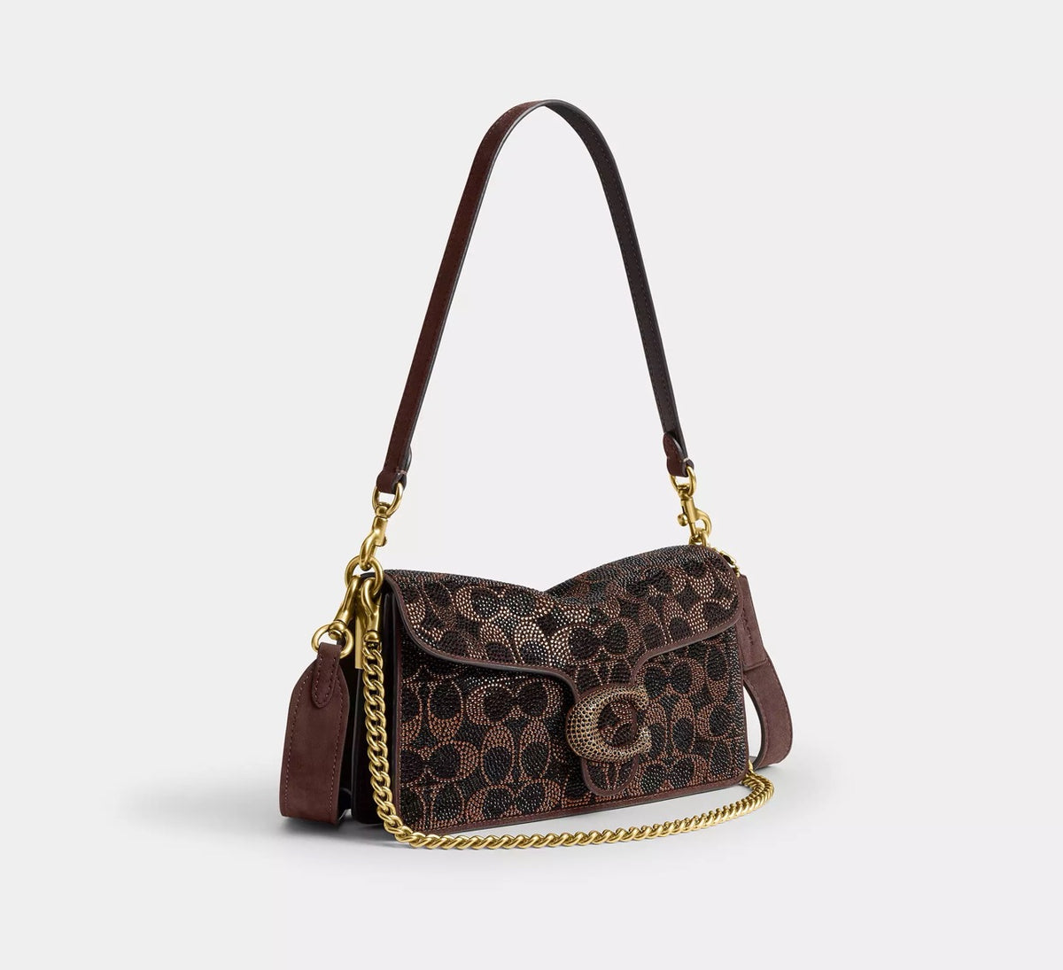 [WEB EXCLUSIVE][INCOMING ETA 30 DAYS] Coach Tabby Shoulder Bag 26 With Crystal Signature in Dark Chocolate (CFQ96)