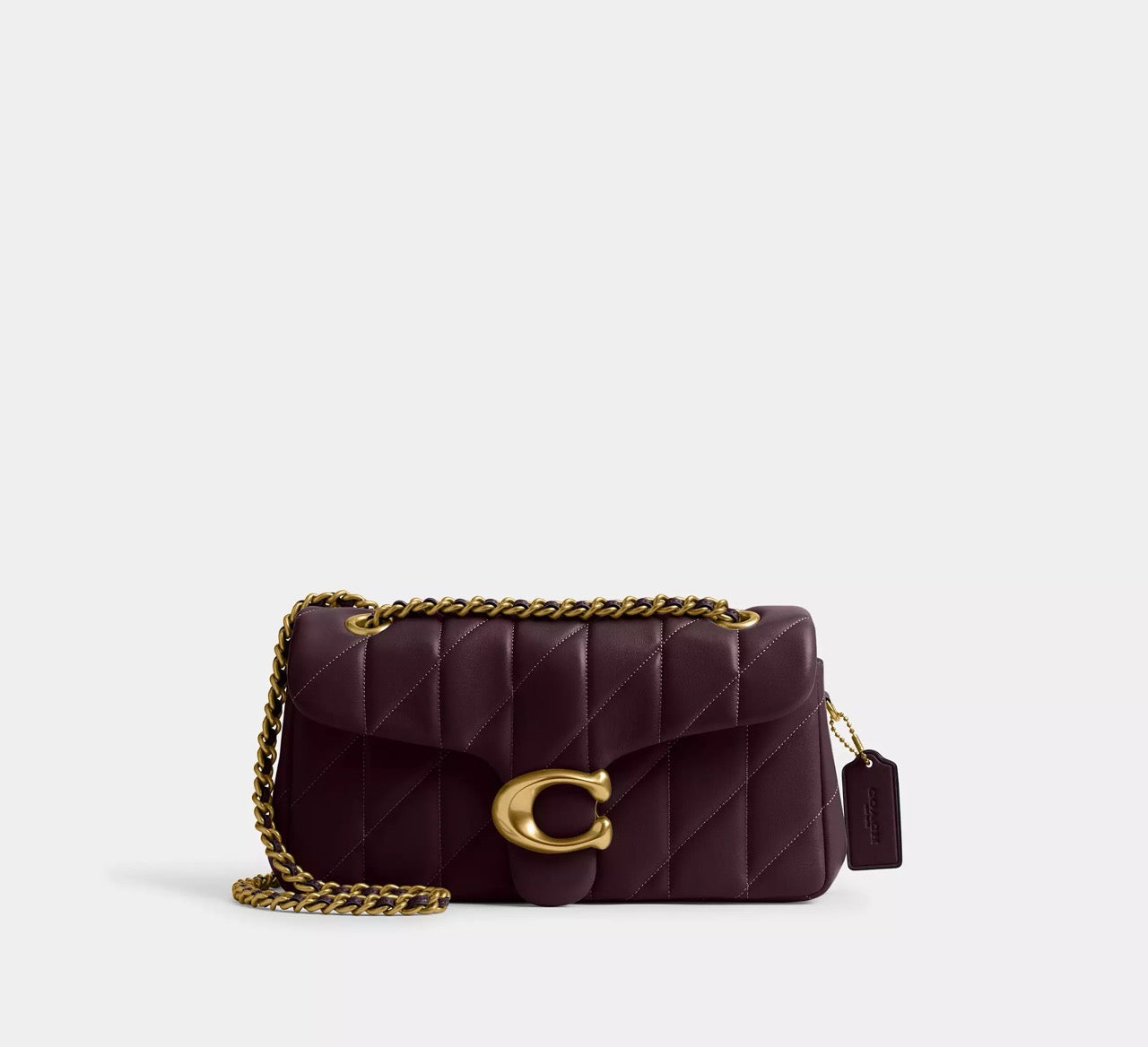 [READY STOCK MY] Coach Tabby Shoulder Bag 26 With Pillow Quilting in Black Currant (CP150)