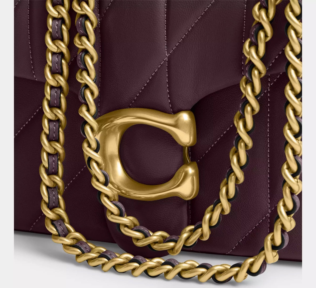 [READY STOCK MY] Coach Tabby Shoulder Bag 26 With Pillow Quilting in Black Currant (CP150)