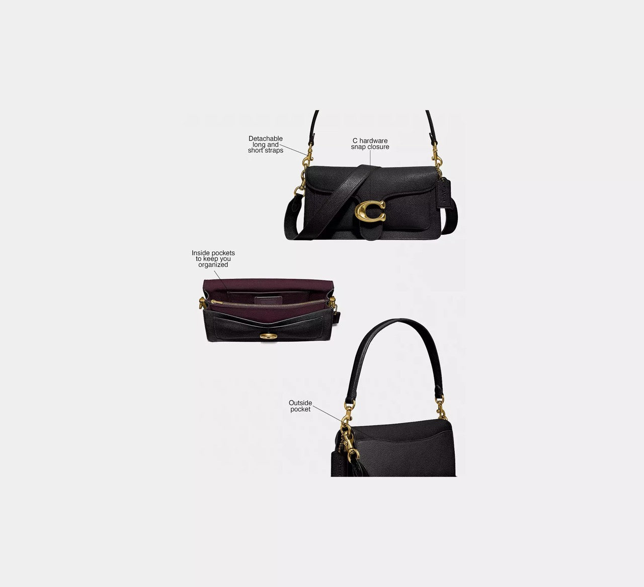 [READY STOCK MY] COACH Tabby Shoulder Bag 26 in Black (CH857)