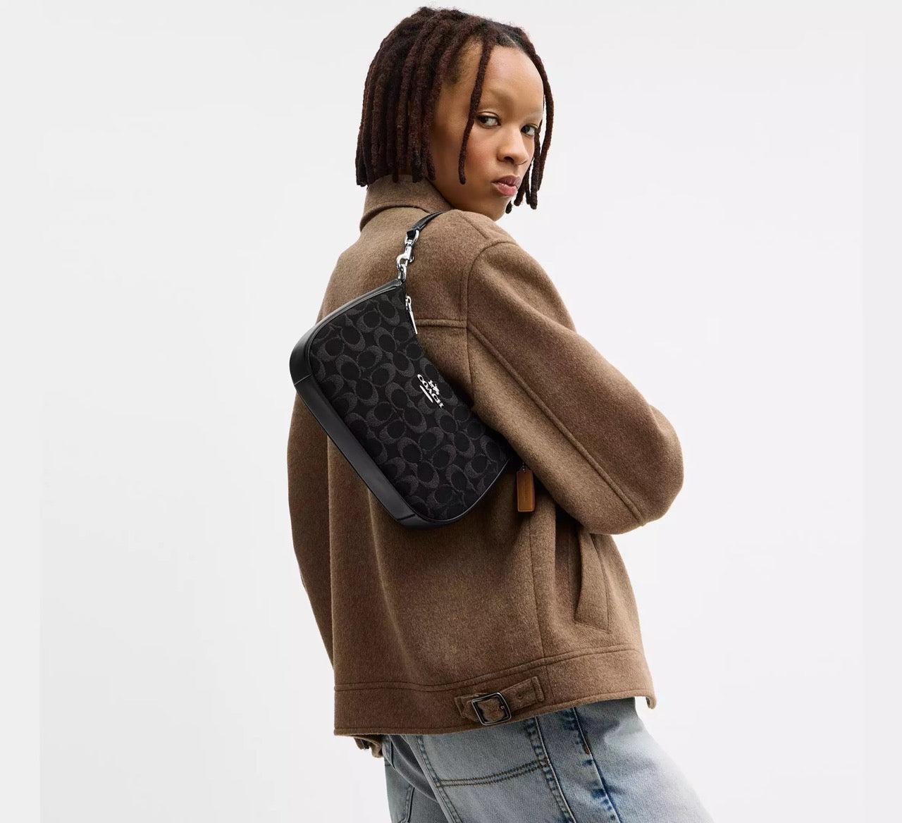 [READY STOCK MY] COACH Teri Shoulder Bag In Signature Denim in Black (CDE43)