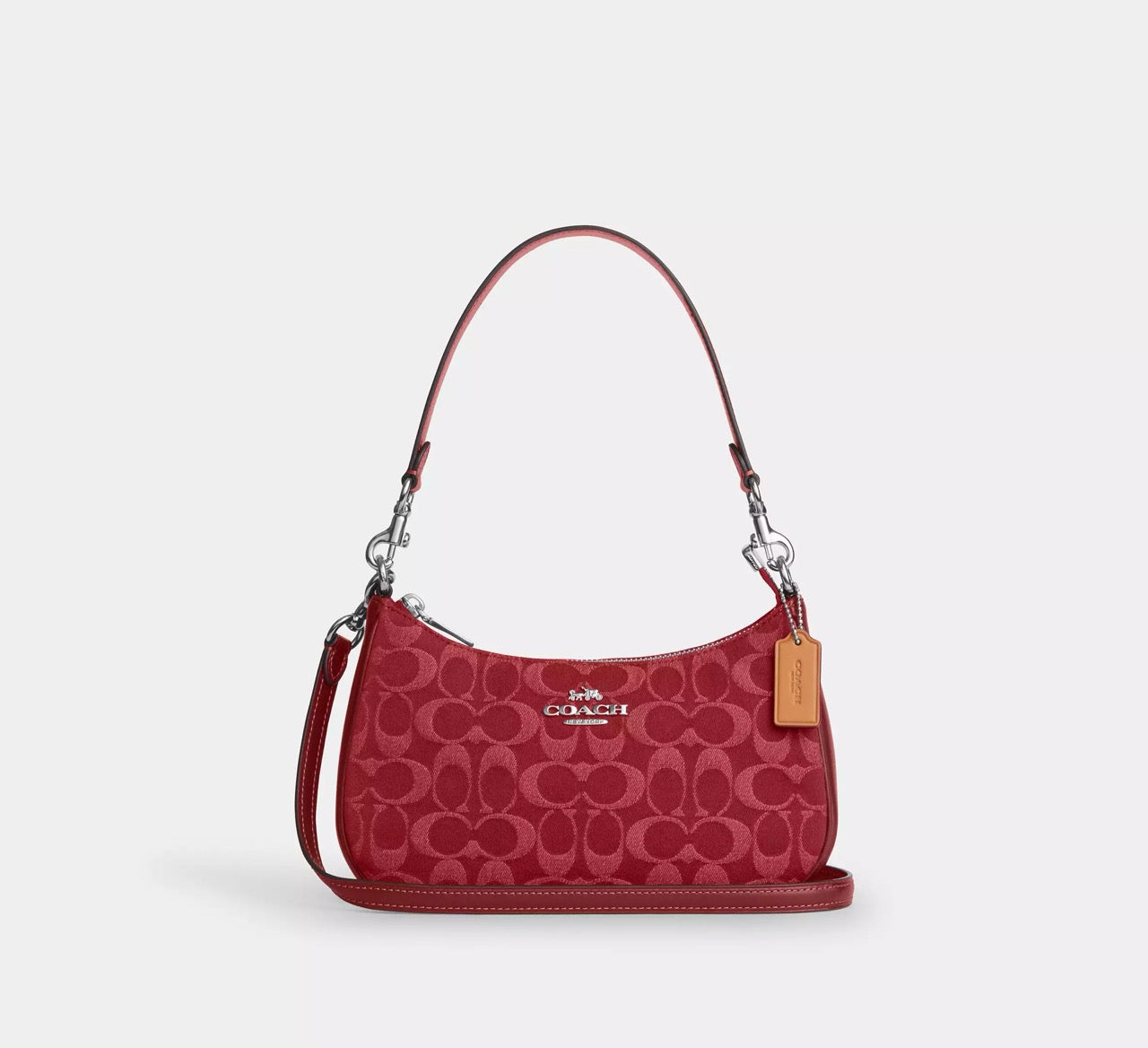 [READY STOCK MY] COACH Teri Shoulder Bag In Signature Denim in True Red (CDE43)