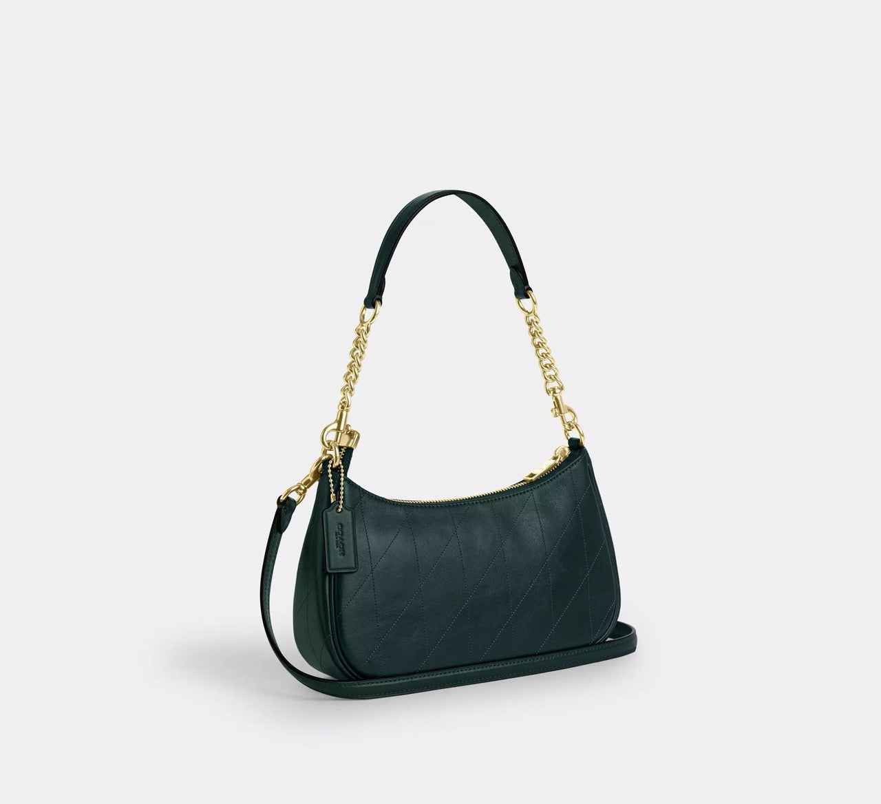 [READY STOCK MY] COACH Teri Shoulder Bag With Quilting in Dark Teal (CDP32)