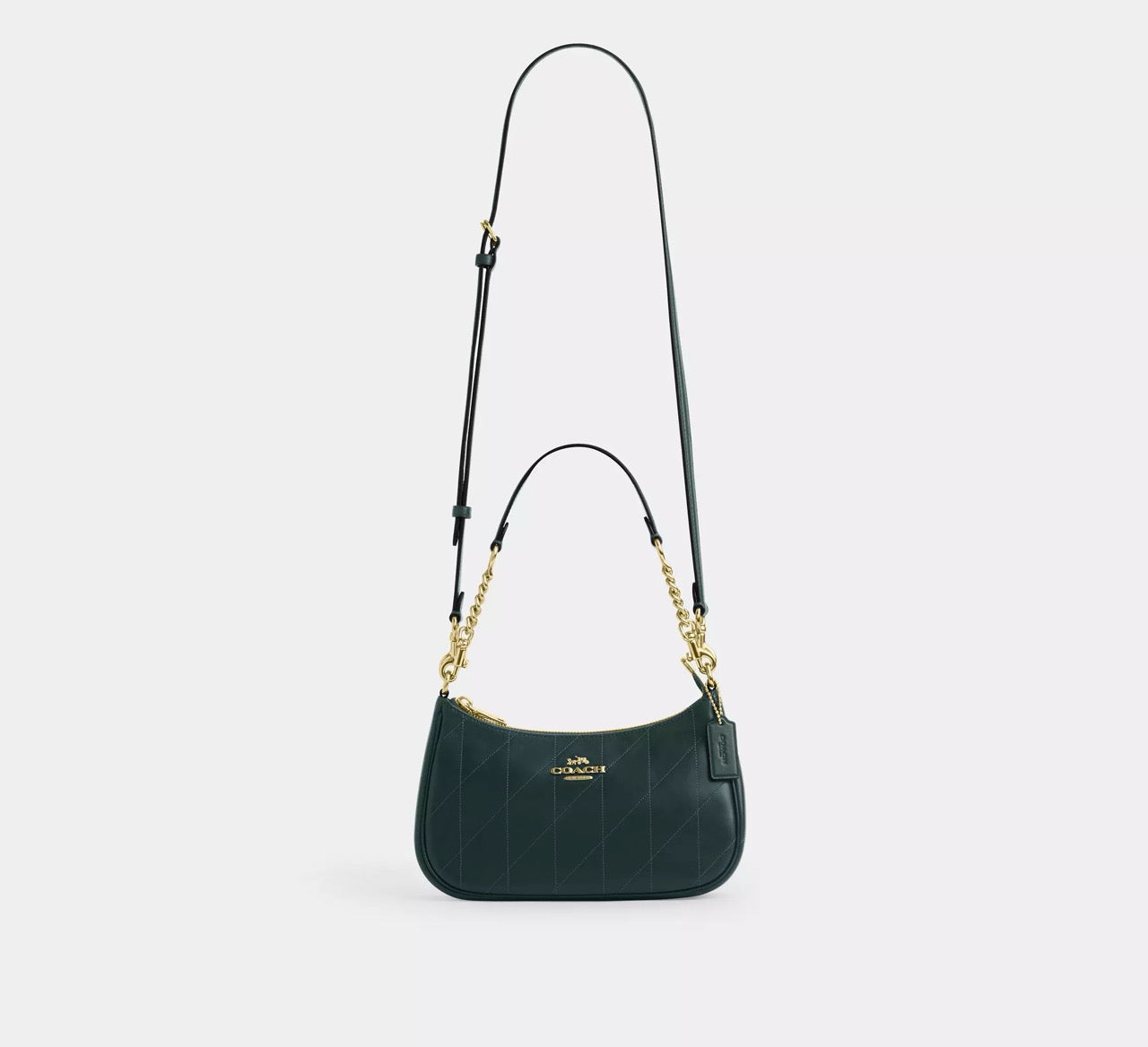 [READY STOCK MY] COACH Teri Shoulder Bag With Quilting in Dark Teal (CDP32)
