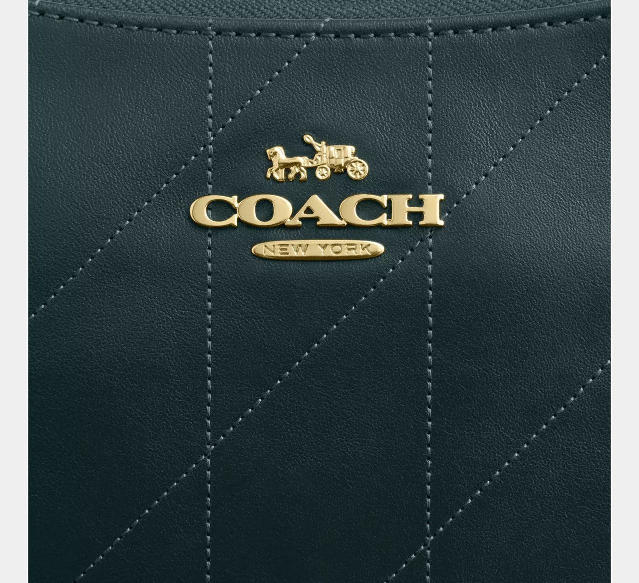 [READY STOCK MY] COACH Teri Shoulder Bag With Quilting in Dark Teal (CDP32)
