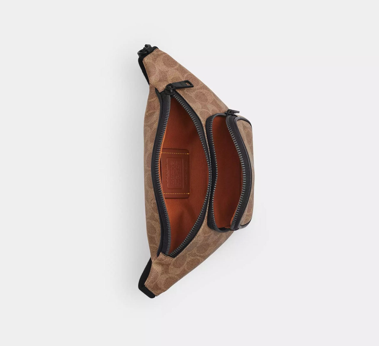 [WEB EXCLUSIVE][READY STOCK MY] Coach Travis Belt Bag 30 In Signature Canvas in Tan Black (CET88)