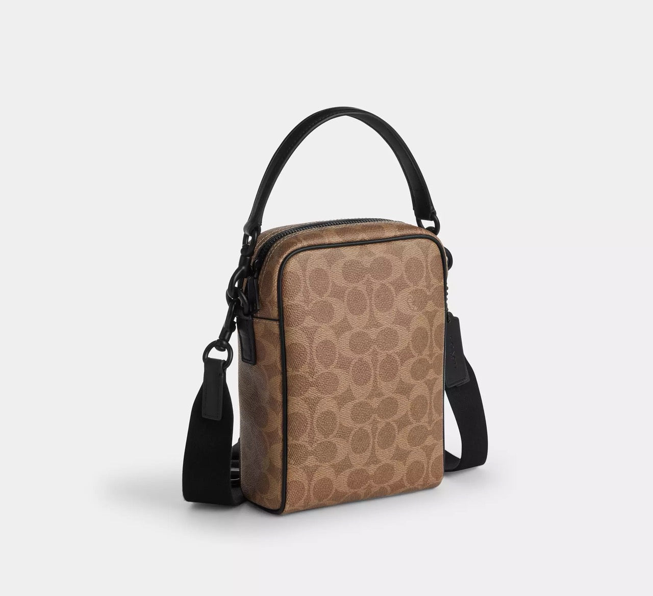 [INCOMING ETA 30 DAYS] COACH Men Tristan Crossbody Bag 14 In Signature Canvas in Tan Black (CET69)