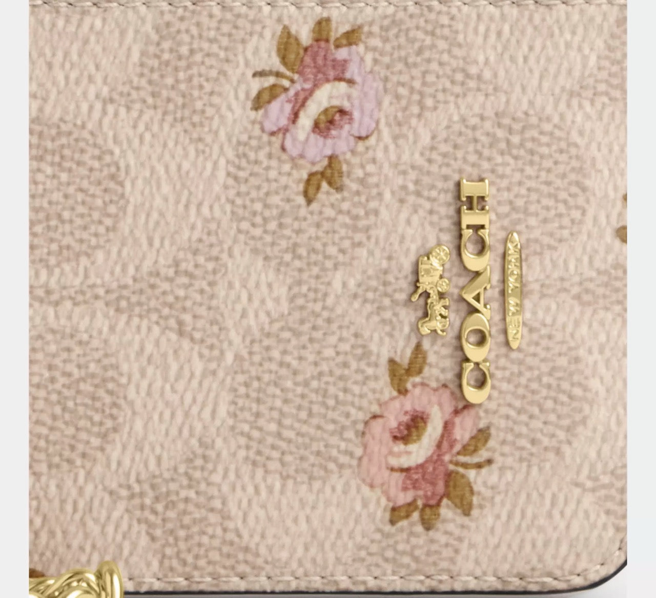 [WEB EXCLUSIVE][READY STOCK MY] Coach Zip Card Case In Signature Canvas With Floral Print in Sand Multi (CAR25)