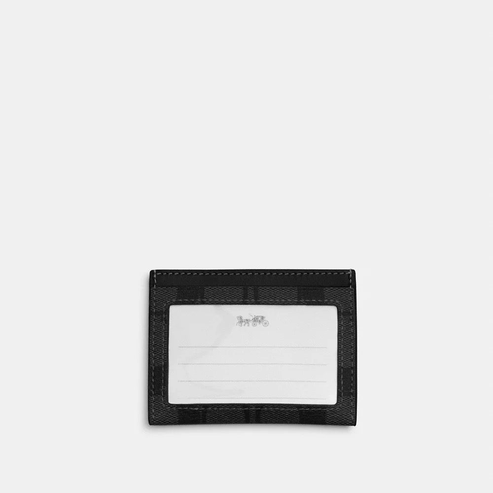 Men's coach card case with id window clearance