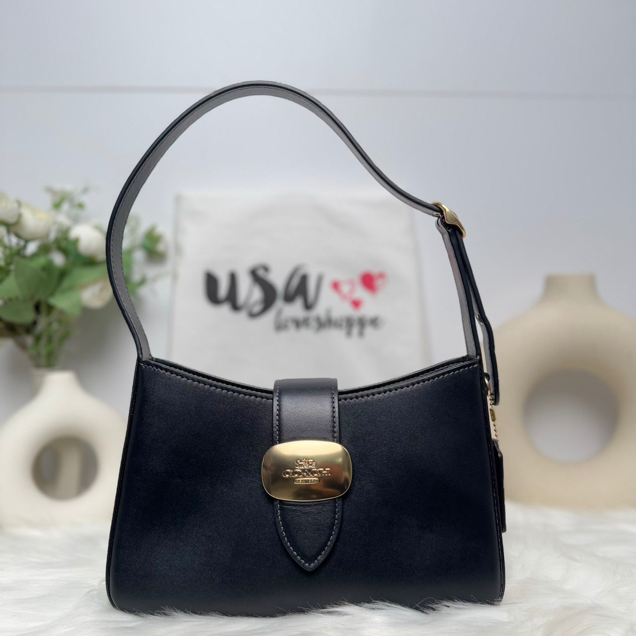 [DEFECT] COACH Eliza Shoulder Bag in Black (CP004)