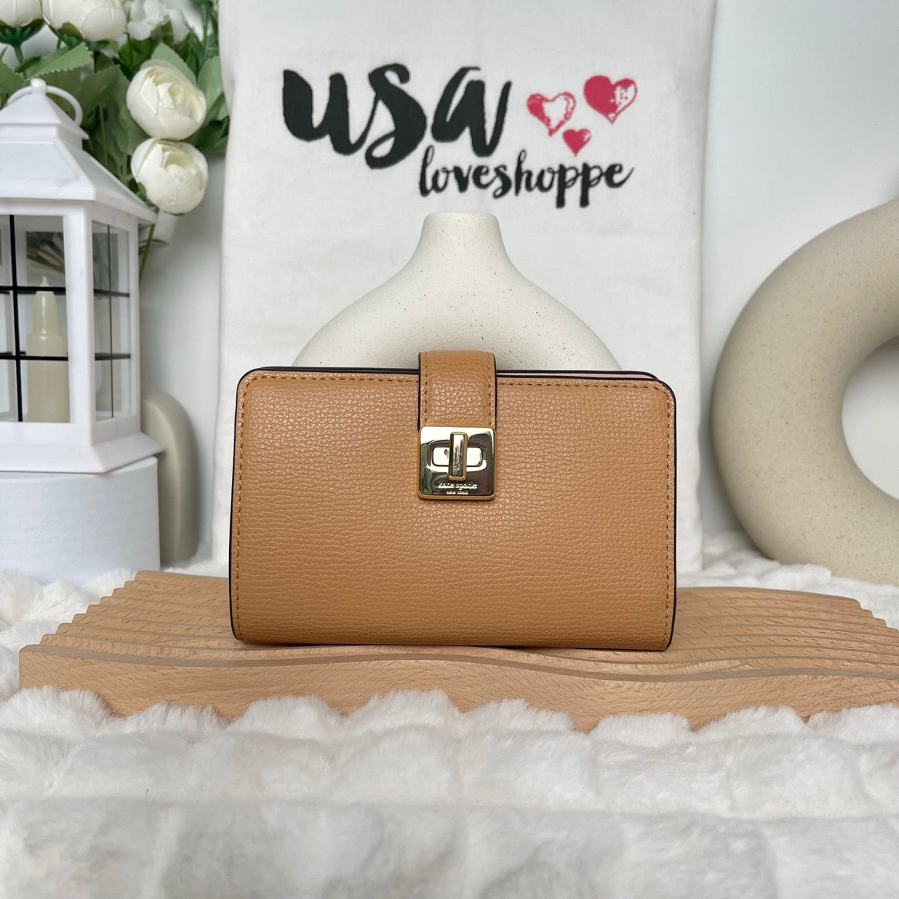 [DEFECT][READY STOCK] Kate Spade Phoebe Medium Wallet in Tiramisu Mousse (KF534)