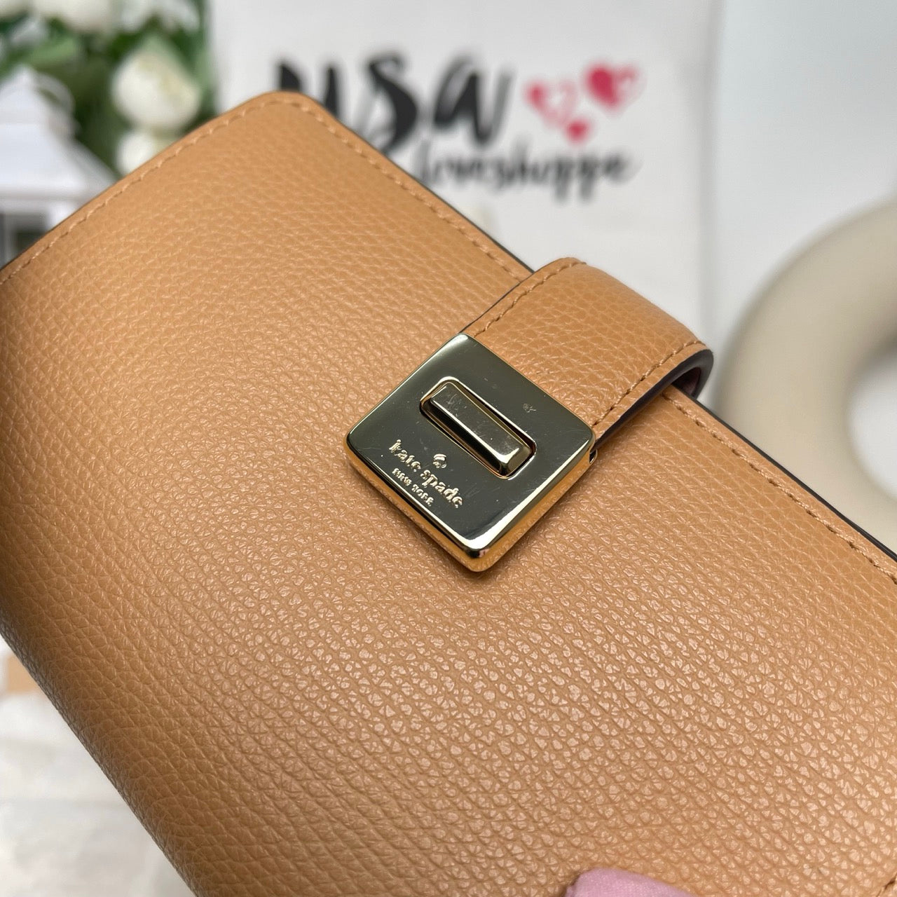 [DEFECT][READY STOCK] Kate Spade Phoebe Medium Wallet in Tiramisu Mousse (KF534)