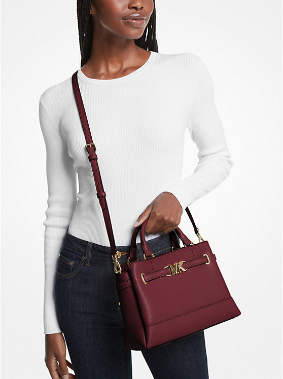 Michael Kors Reed Belted Small Satchel in Dark Cherry (35S3G6RS1T)