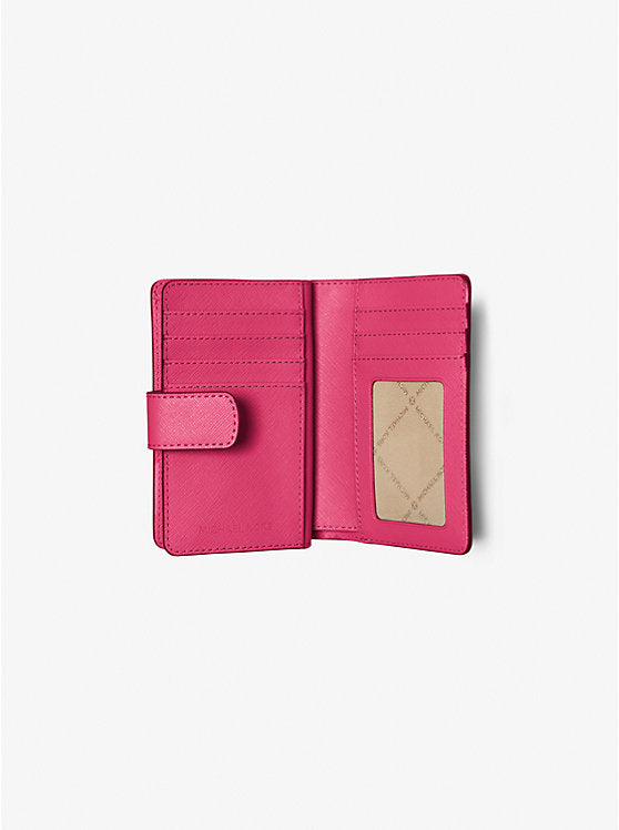 Michael Kors Medium Crossgrain Leather Wallet in Electric Pink (35F7GTVF2L)