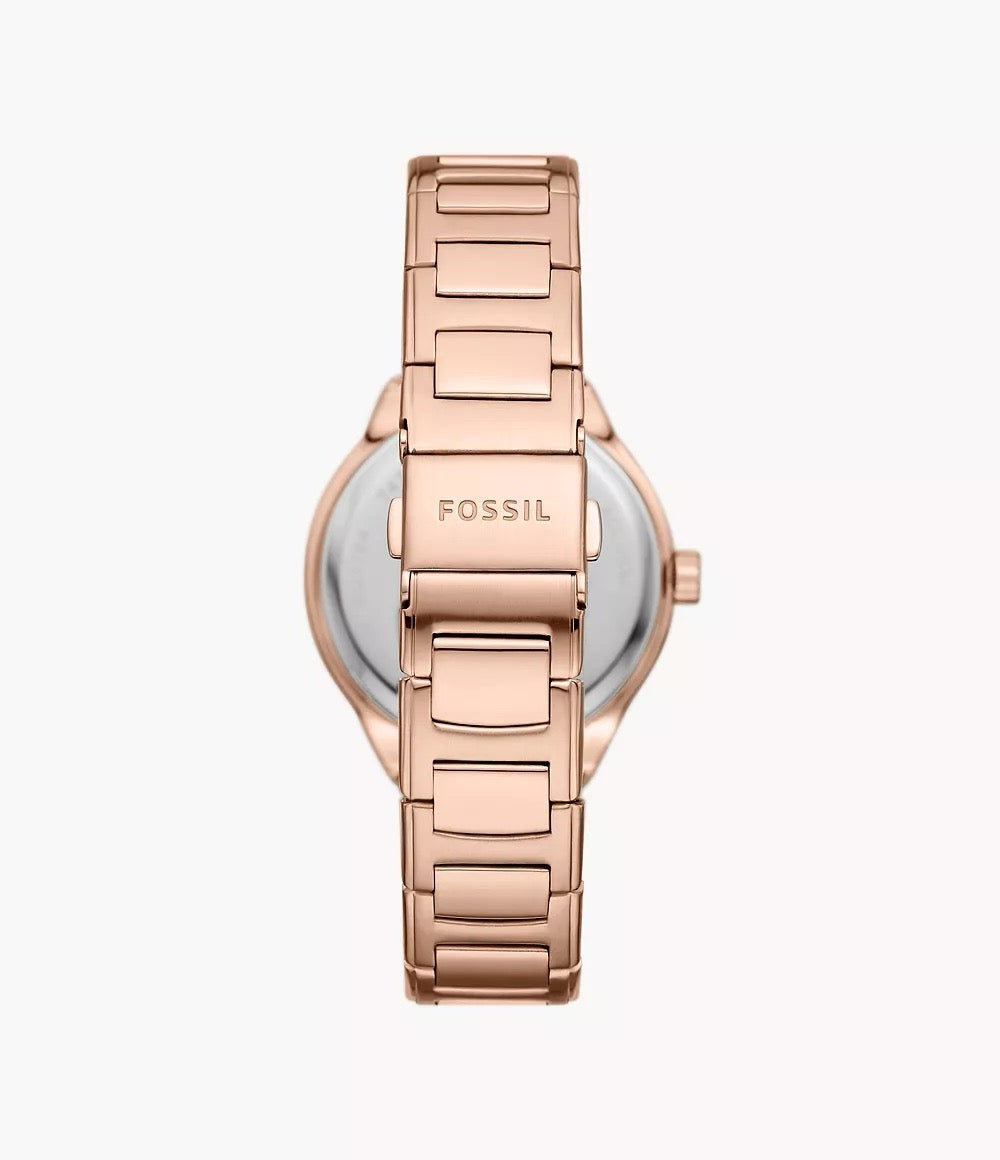 [READY STOCK MY] FOSSIL Eevie Automatic Rose Gold-Tone Stainless Steel Watch (BQ3781)