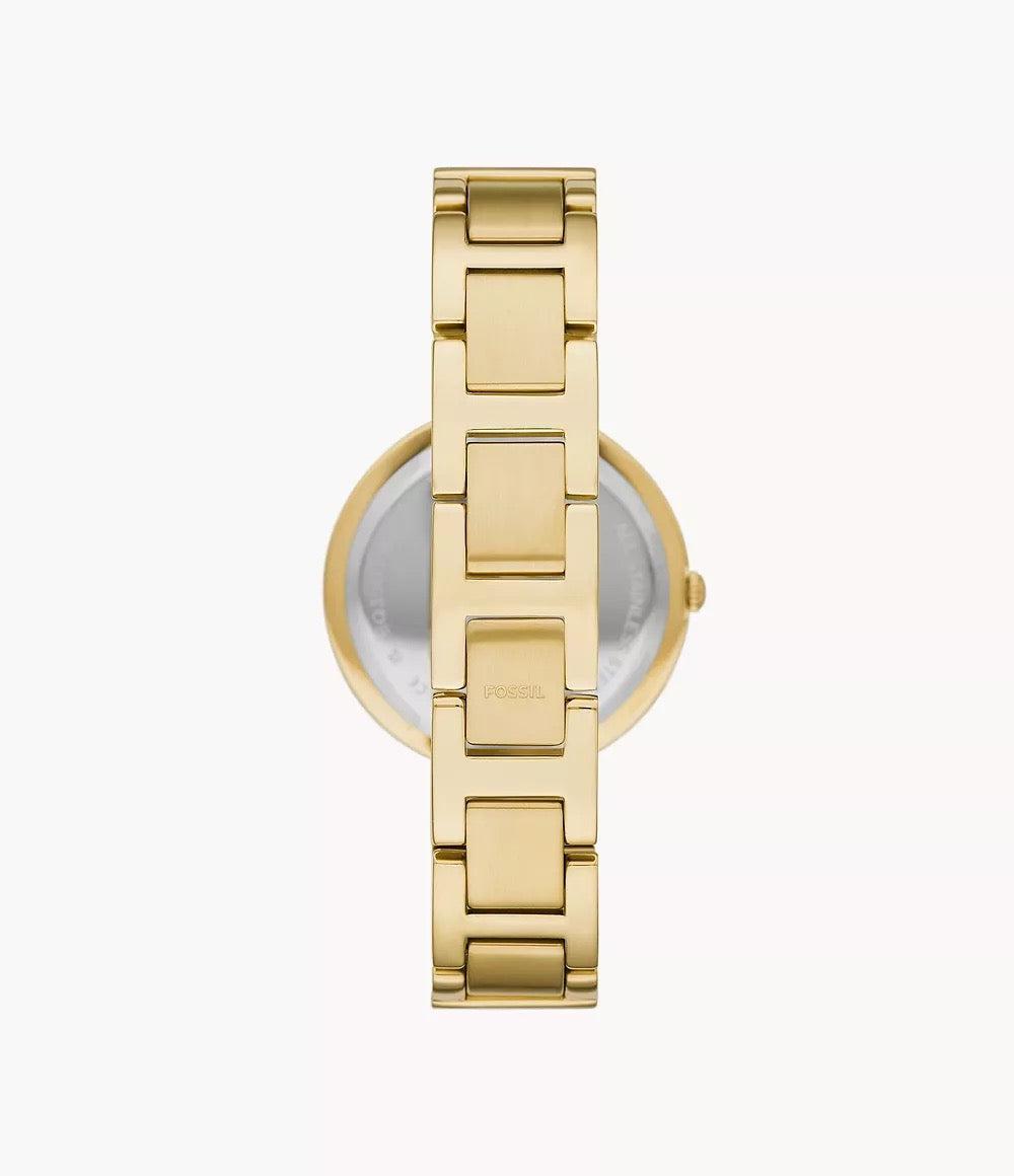 [READY STOCK MY] FOSSIL Karli Three-Hand Gold-Tone Stainless Steel Watch and Bracelet Box Set in Gold (BQ3903SET)