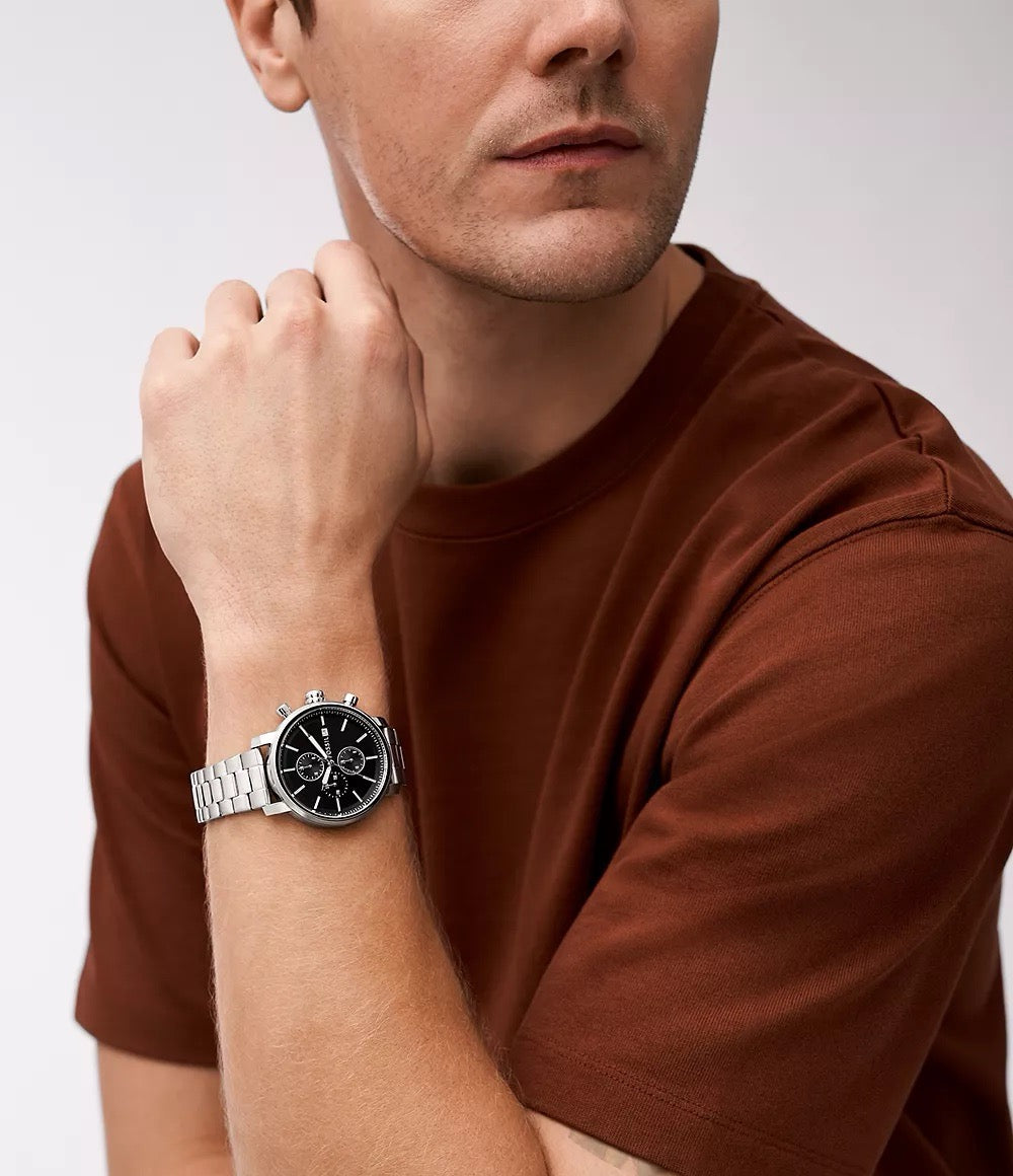 [READY STOCK MY] FOSSIL Rhett Multifunction Stainless Steel Watch (BQ2851)