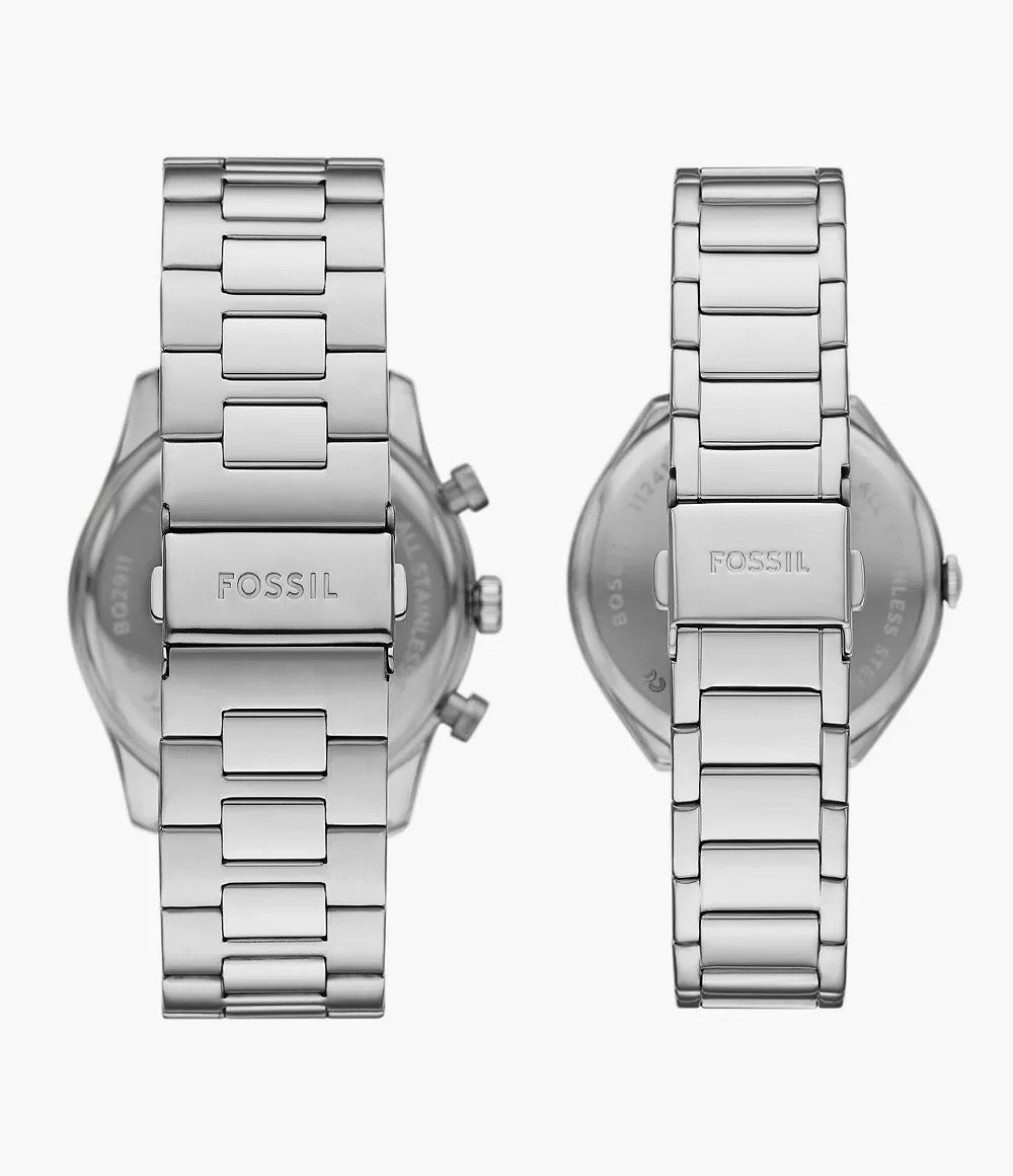 [INCOMING ETA 30 DAYS] FOSSIL Sullivan Multifunction Stainless Steel Watch Set in Silver (BQ2911SET)