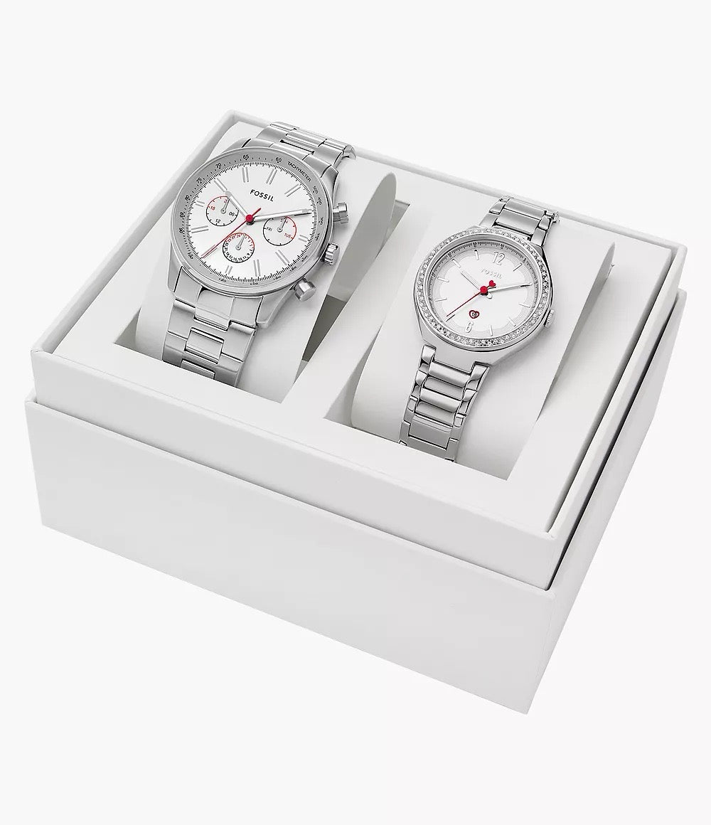 [INCOMING ETA 30 DAYS] FOSSIL Sullivan Multifunction Stainless Steel Watch Set in Silver (BQ2911SET)