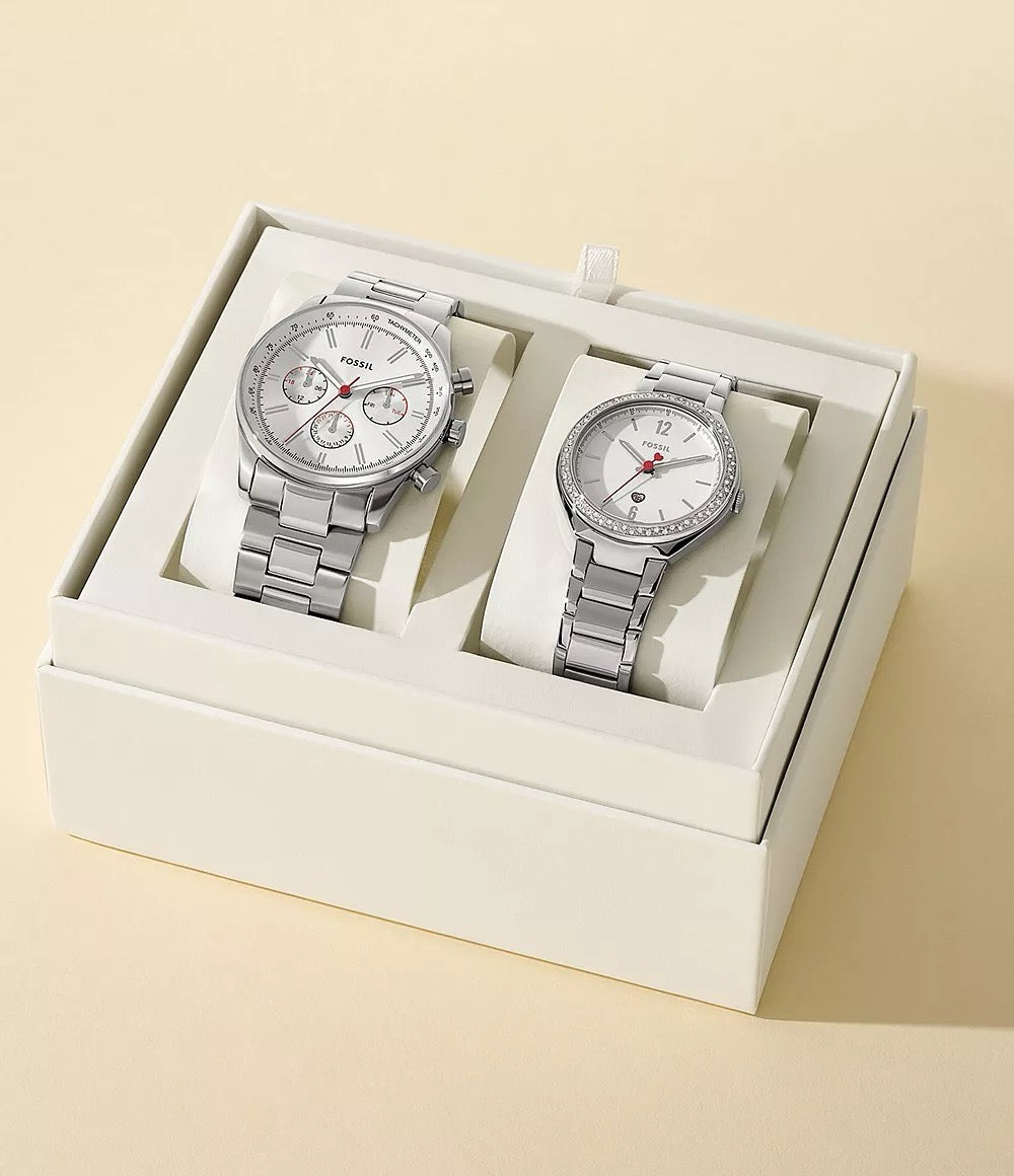 [INCOMING ETA 30 DAYS] FOSSIL Sullivan Multifunction Stainless Steel Watch Set in Silver (BQ2911SET)