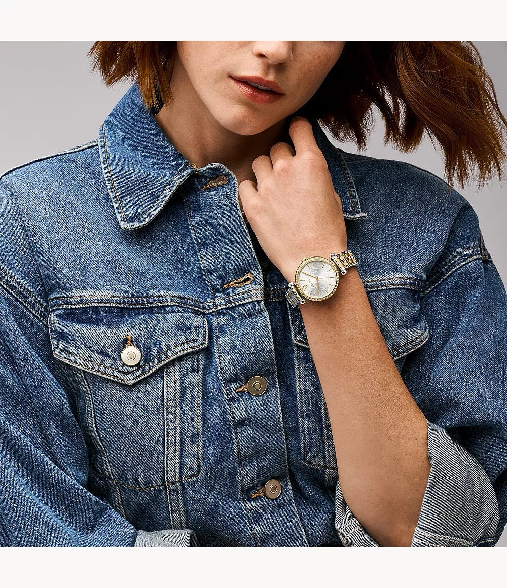 [READY STOCK MY] FOSSIL Tillie Three-Hand Two-Tone Stainless Steel Watch (BQ3962)