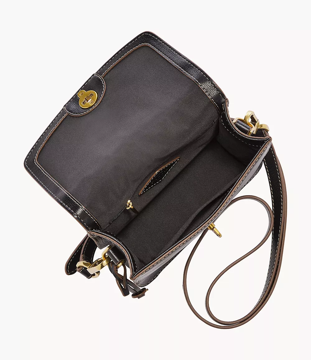 Fossil Ainsley Small Flap Crossbody in Black (SHB3070001)