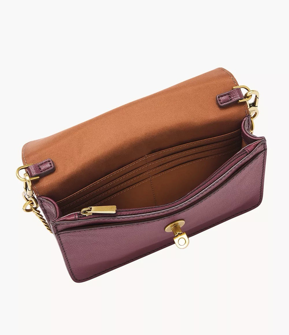 Fossil Ainsley Wallet Crossbody in Wine (SHB3152609)