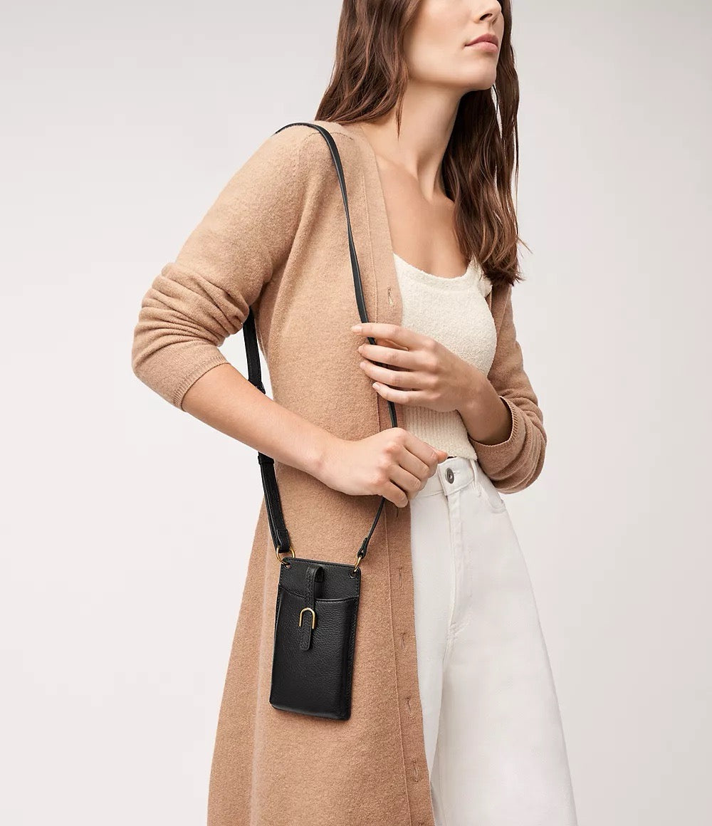 [READY STOCK MY] FOSSIL Vada Phone Bag in Black (ZB1893001)