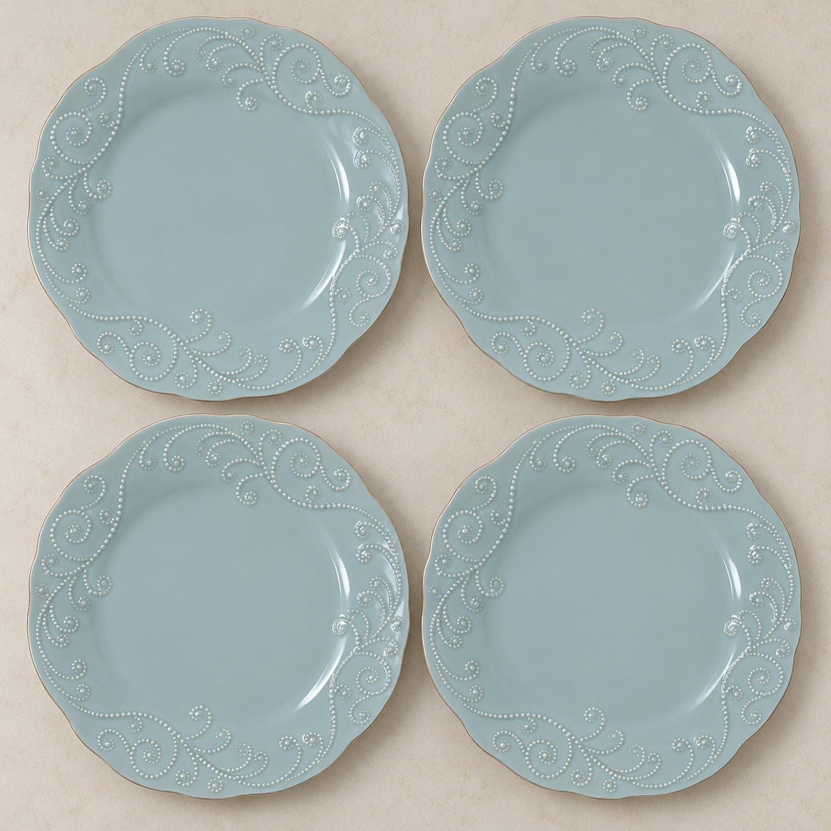 Lenox French Perle Ice Blue Dinner Plates – Set of 4