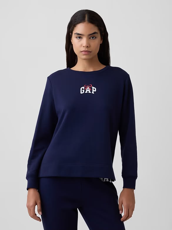 [WEB EXCLUSIVE][FK][INCOMING ETA 30 DAYS] GAP W Relaxed Gap Logo Sweatshirt in Navy Bows
