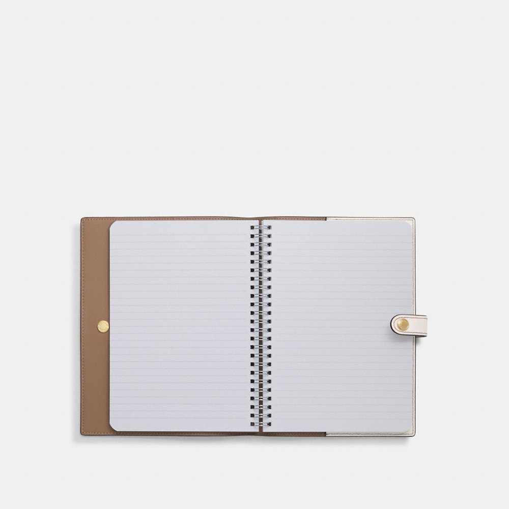 C0ACH Notebook In Signature Canvas With Bee Print in Chalk/Glacier White Multi (CI014)