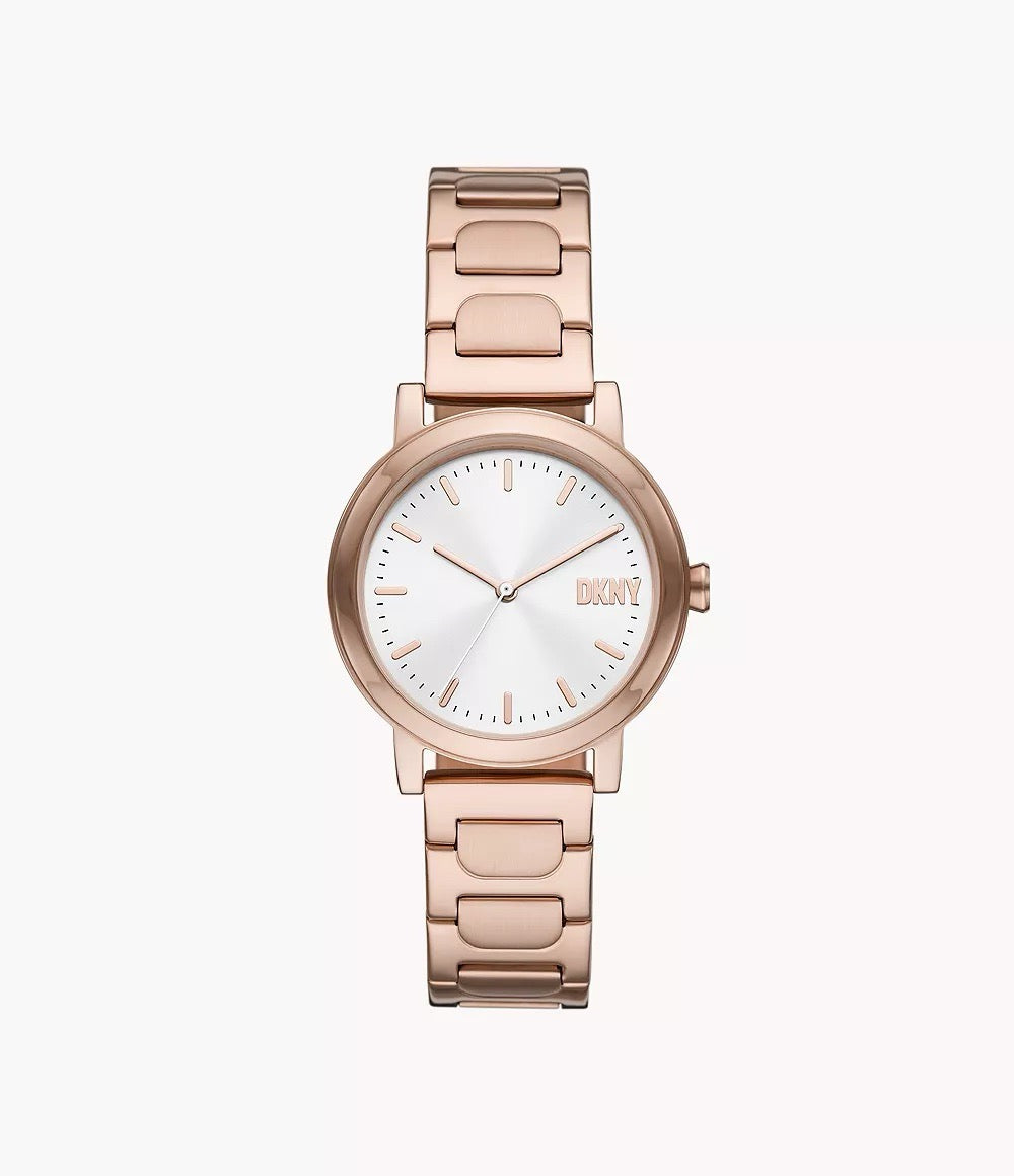 [INCOMING ETA END MARCH 2024] DKNY Soho D Three-Hand Rose Gold-Tone Stainless Steel Watch in Gold (NY6622)