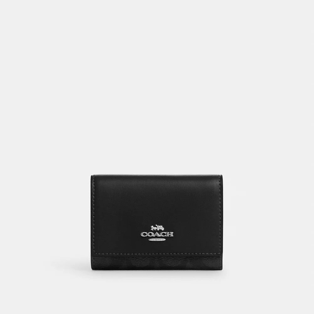 [INCOMING STOCK ETA END NOV 2024] COACH Micro Wallet In Signature Canvas in Graphite/Black (CM761)