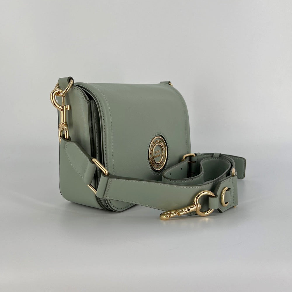 Marc Jacobs Signet Leather Flap Crossbody in Seagrass (H900L01RE21-336)