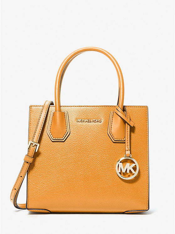 Michael Kors Mercer Medium Pebbled Leather Crossbody Bag in Honeycomb (35S1GM9M2L)