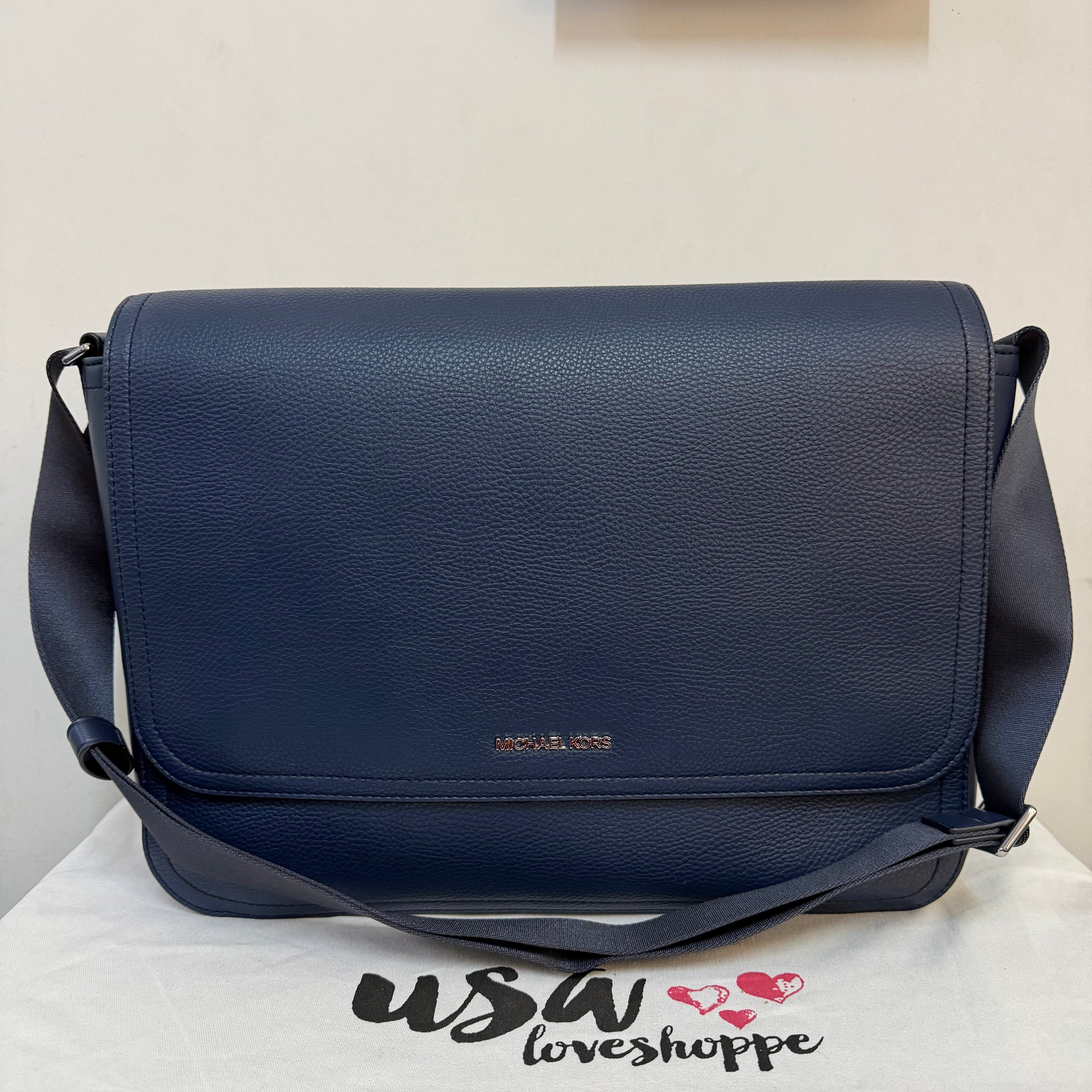 [AUCTION[READY STOCK MY] Michael Kors Men Cooper Messenger Bag in Navy (37H3LCOM2U)