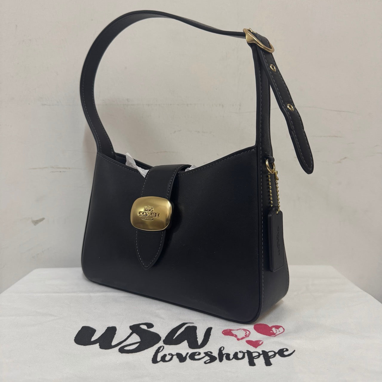 [AUCTION]PREADY STOCK MY] COACH Eliza Shoulder Bag in Black (CP004)