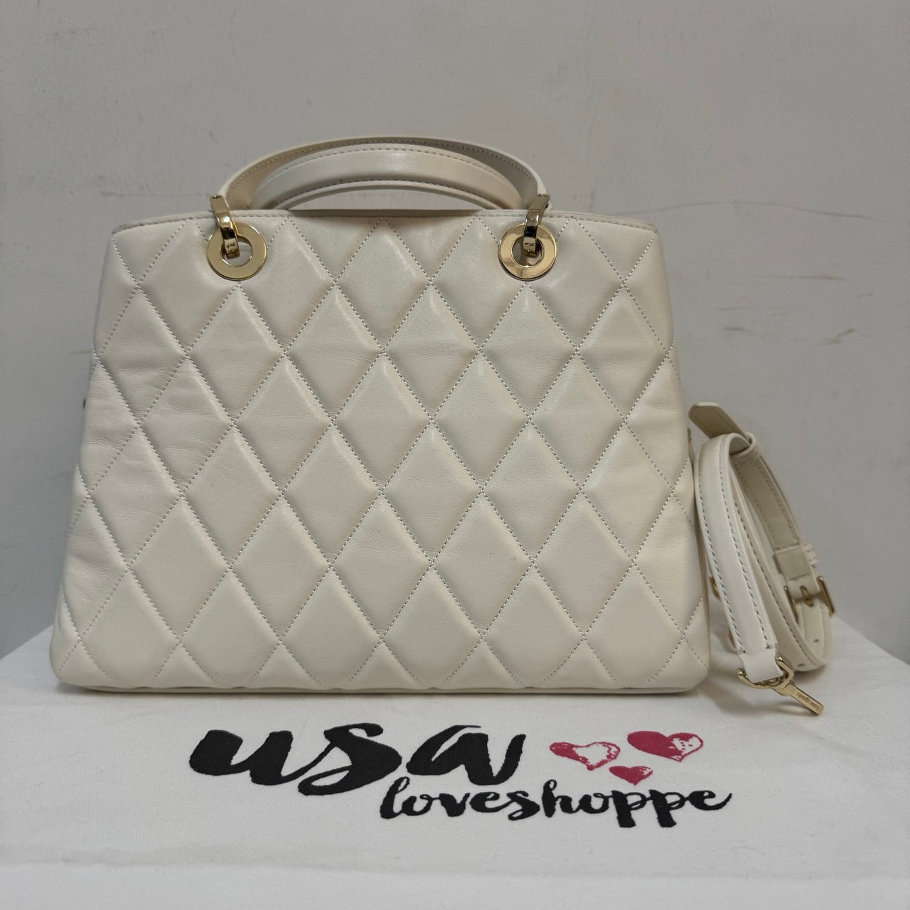 [AUCTION][READY STOCK MY] Kate Spade Carey Quilted Sullivan Satchel in Meringue (KH227)