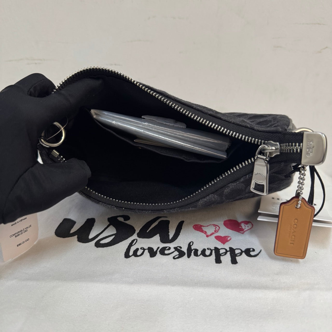 [AUCTION][READY STOCK MY] COACH Teri Shoulder Bag In Signature Denim in Black (CDE43)