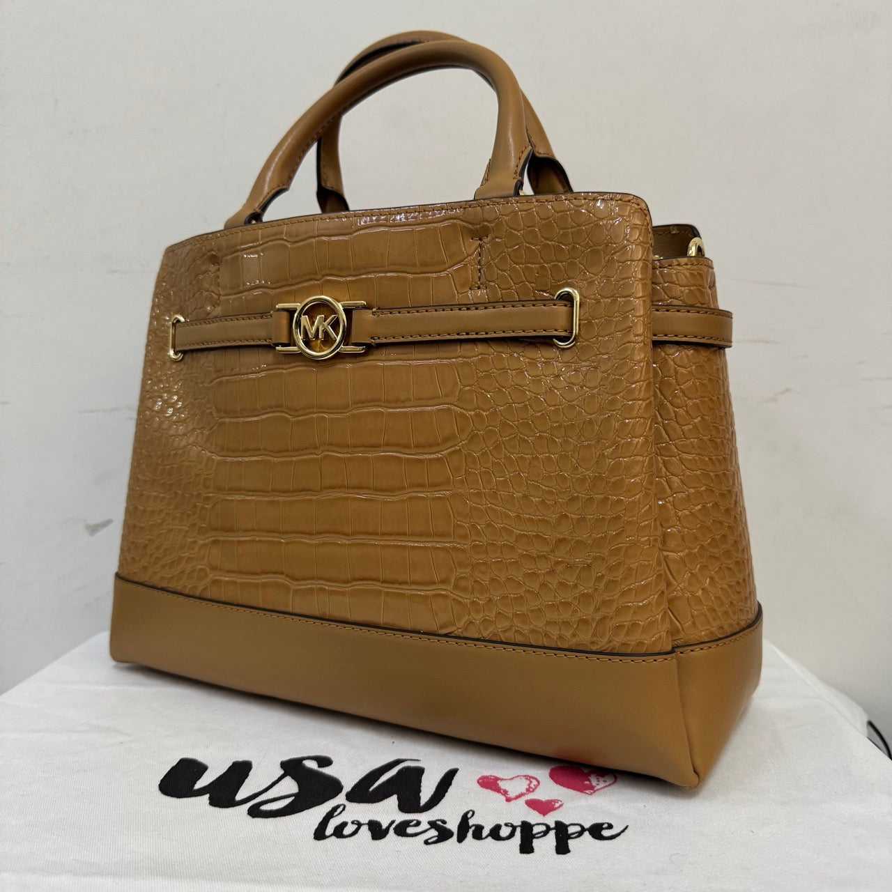 [AUCTION][READY STOCK MY] Michael Kors Reed Large CZ Belted Satchel in Deer (35F4G6RS3A)