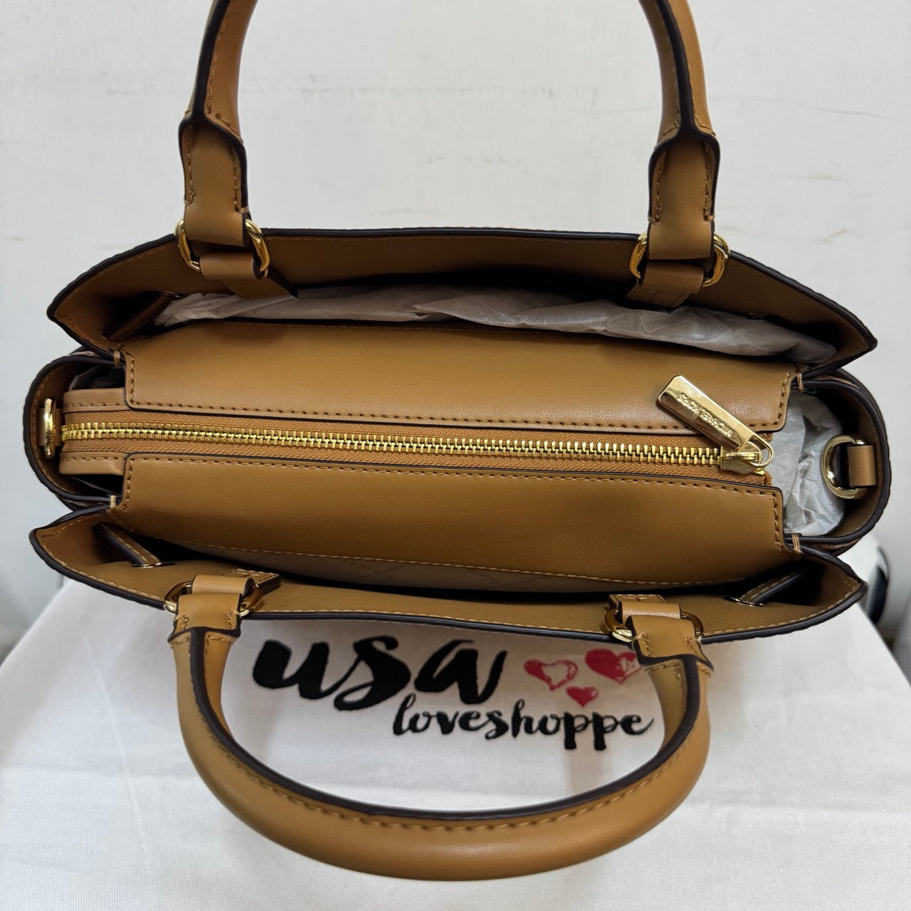 [AUCTION][READY STOCK MY] Michael Kors Reed Large CZ Belted Satchel in Deer (35F4G6RS3A)