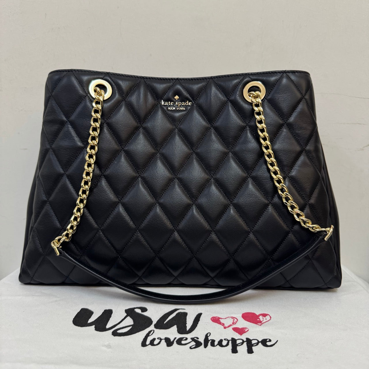 [AUCTION][READY STOCK MY] Kate Spade Carey Quilted Tote Black (KH229)