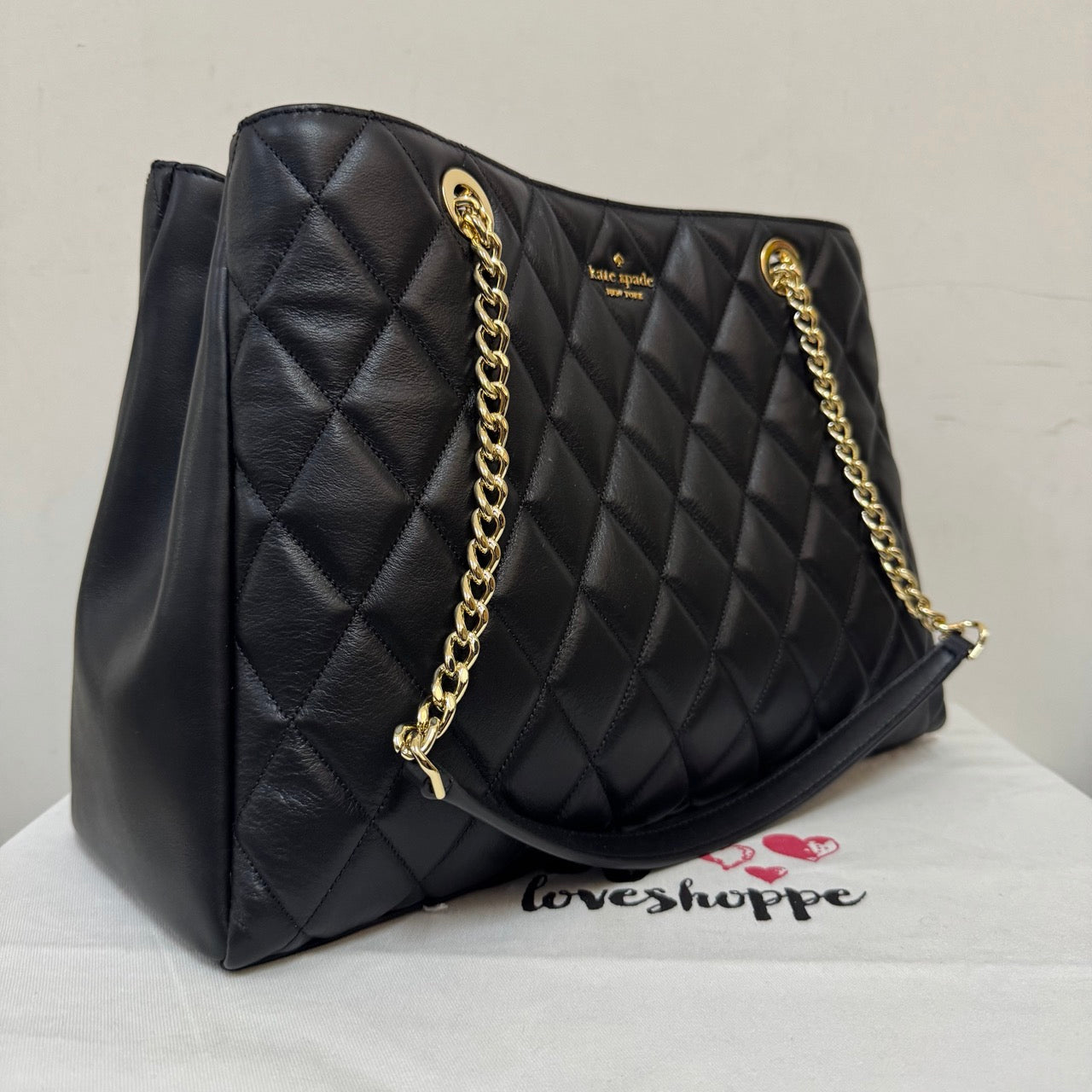 [AUCTION][READY STOCK MY] Kate Spade Carey Quilted Tote Black (KH229)