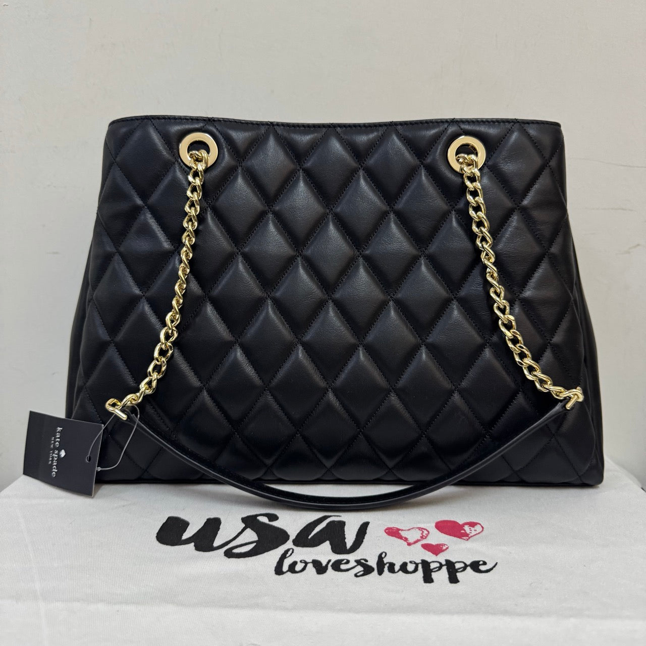 [AUCTION][READY STOCK MY] Kate Spade Carey Quilted Tote Black (KH229)