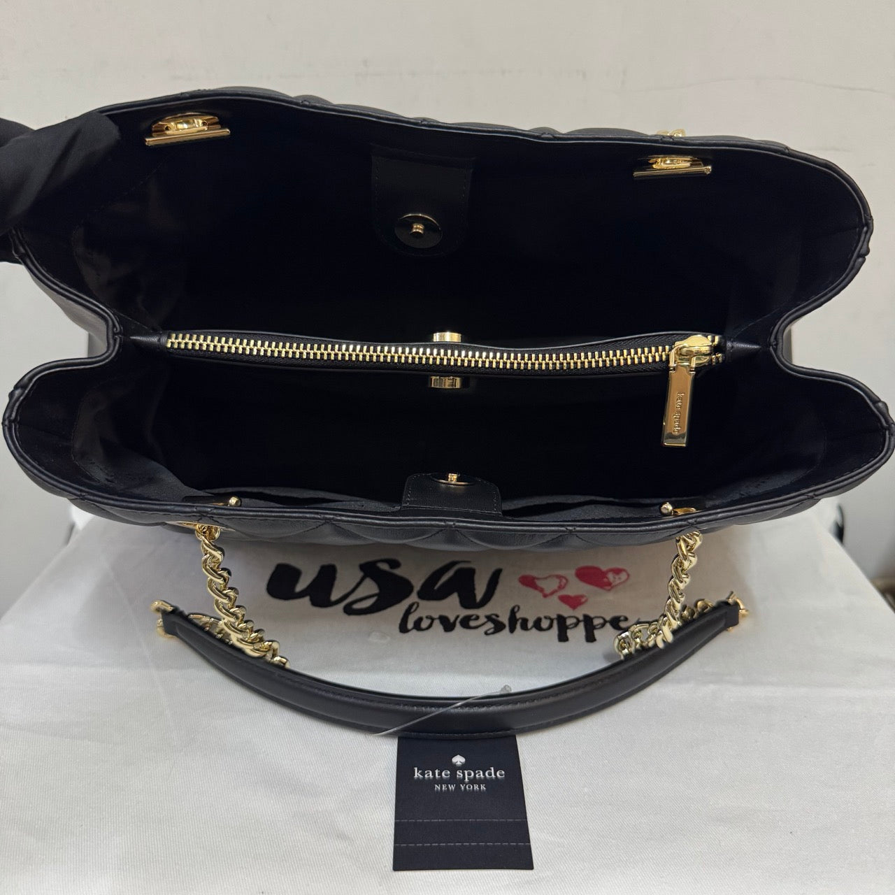 [AUCTION][READY STOCK MY] Kate Spade Carey Quilted Tote Black (KH229)