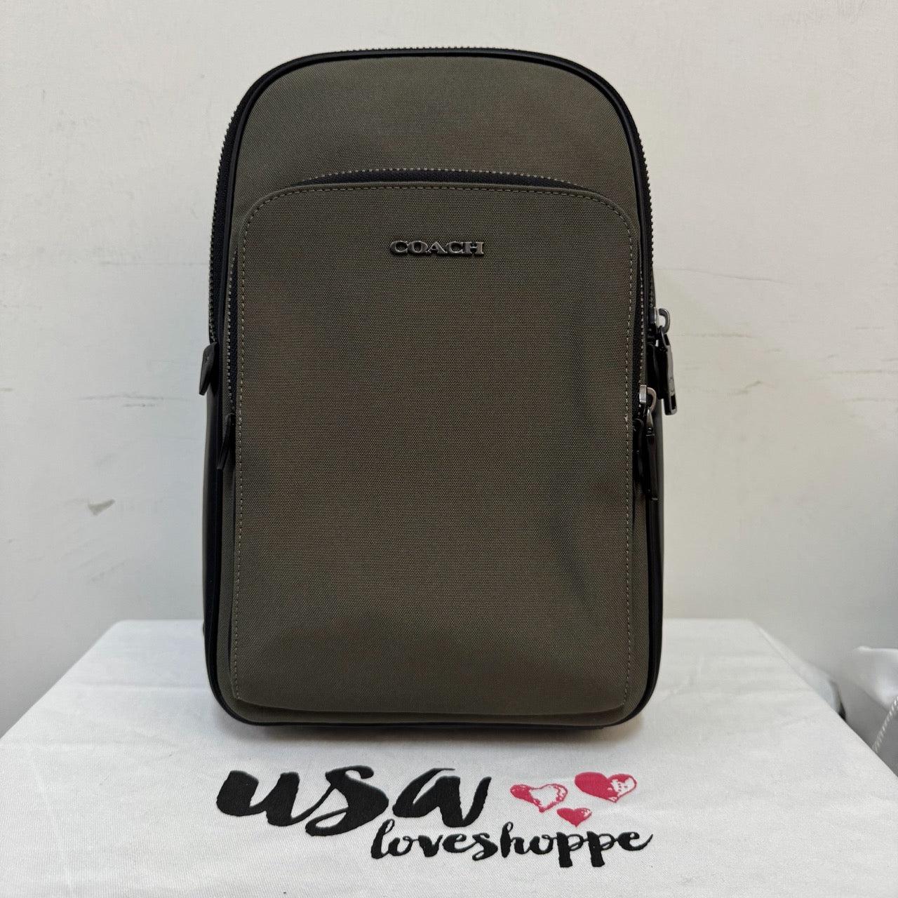 [AUCTION][READY STOCK MY] COACH Ethan Pack in Gunmetal/Olive Drab (CO994)